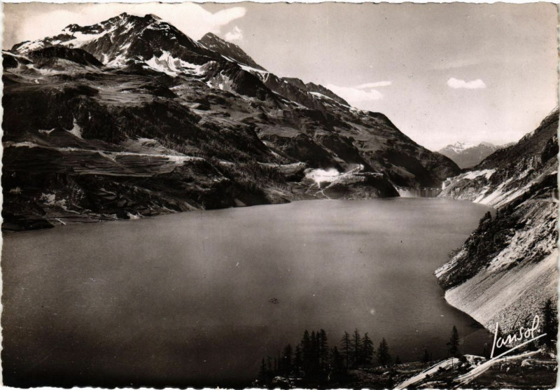 Carte postale ancienne Tignes 1660 m - Vue générale du barrage à Tignes