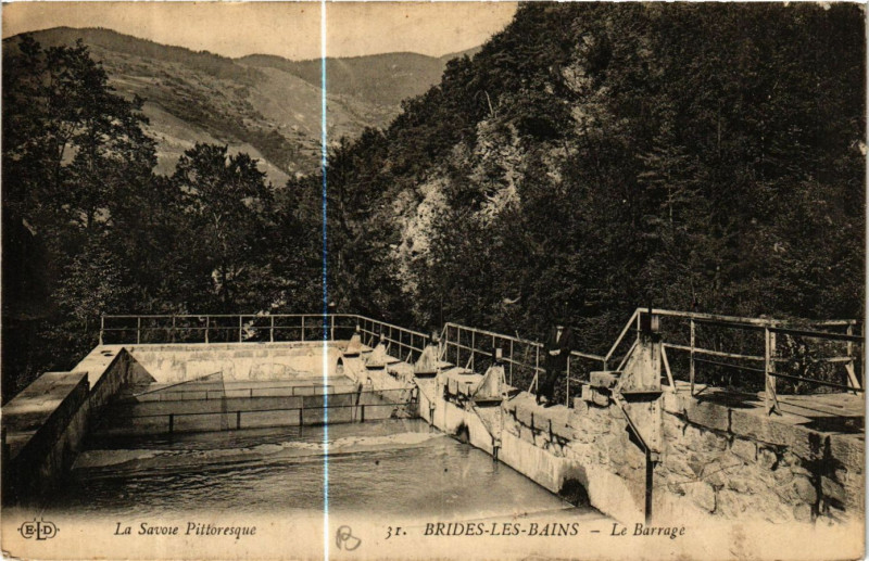 Carte postale ancienne Brides-les-Bains - Le Barrage à Brides-les-Bains