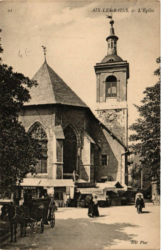 Carte postale ancienne Aix-les-Bains - L'Eglise à Aix-les-Bains