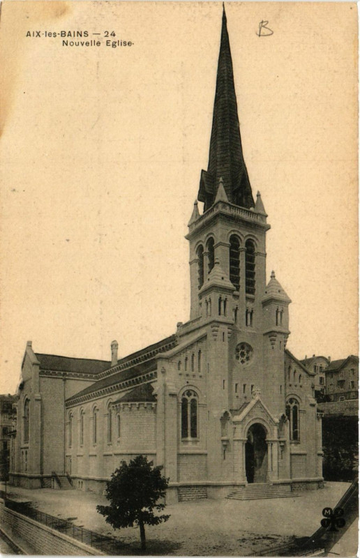 Carte postale ancienne Aix-les-Bains - Nouvelle Eglise à Aix-les-Bains