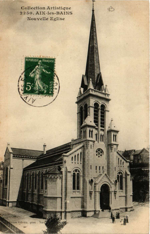 Carte postale ancienne Aix-les-Bains - Nouvelle Eglise à Aix-les-Bains