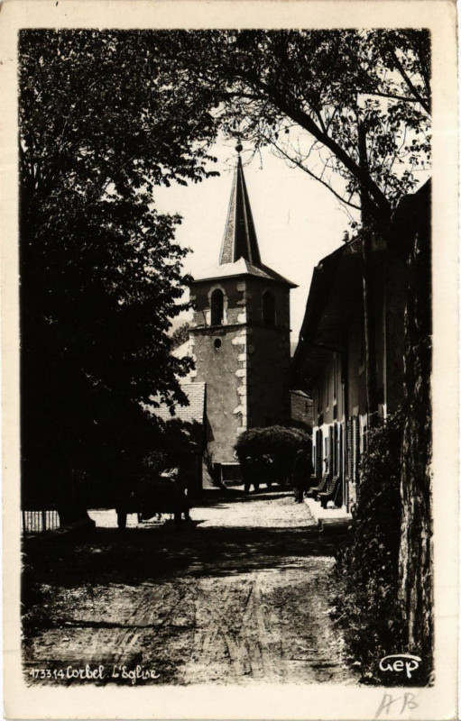 Carte postale ancienne Corbel - L'Eglise à Corbel