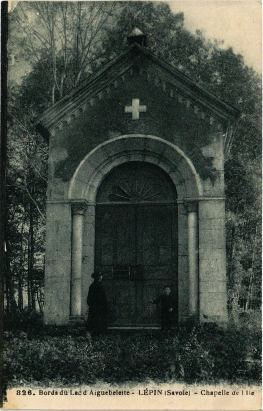 Carte postale ancienne Bords du Lac d'Aiguebelette - Lepin - Chapelle de l'Ile
