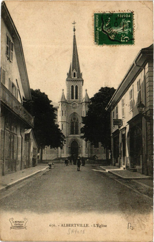 Carte postale ancienne Albertville - L'Eglise à Albertville