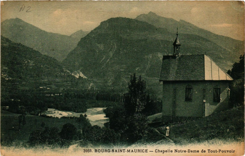 Carte postale ancienne Bourg-Saint-Maurice - Chapelle N.-D. de Tour-Pouvoir à Bourg-Saint-Maurice