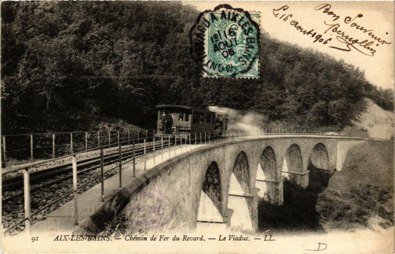 Carte postale ancienne Aix-les-Bains Chemin de fer du Revard Le Viaduc à Aix-les-Bains