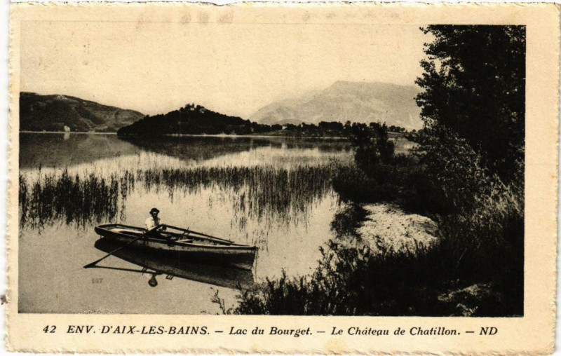 Carte postale ancienne Env. d'Aix-les-Bains Lac du Bourget Le Chateau de Chatillon à Aix-les-Bains