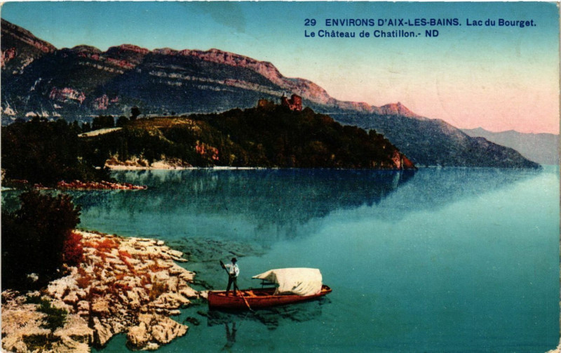 Carte postale ancienne Env. d'Aix-les-Bains . Les du Bourget.Le Chateau de Chatillon à Aix-les-Bains