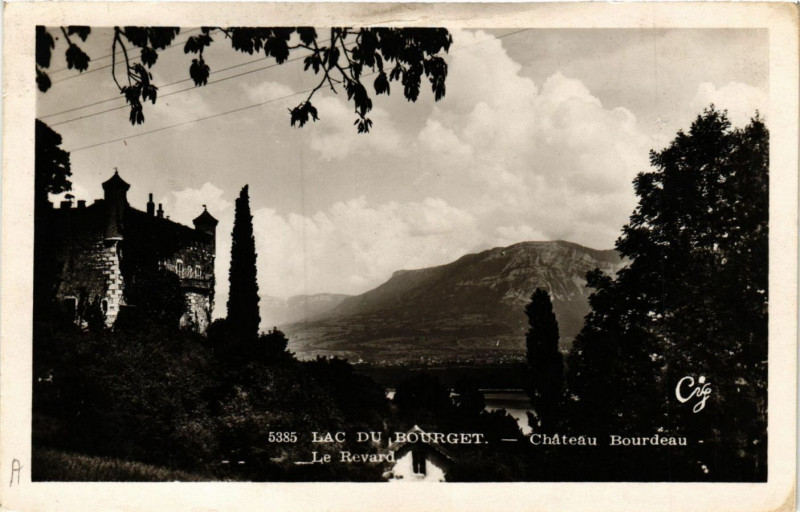 Carte postale ancienne Lac du Bourget - Chateau Bourdeau - Le Revard à Bourdeau