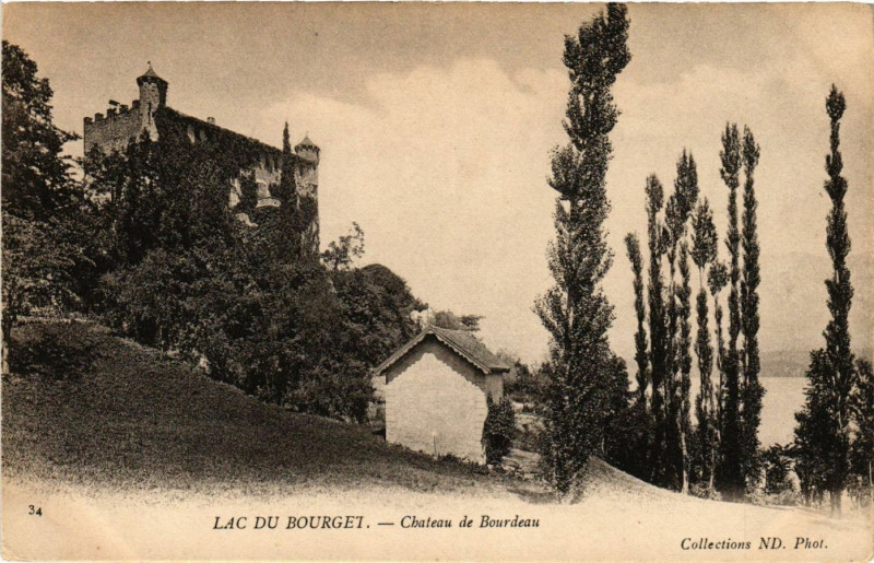 Carte postale ancienne Lac du Bourget - Chateau de Bourdeau à Bourdeau