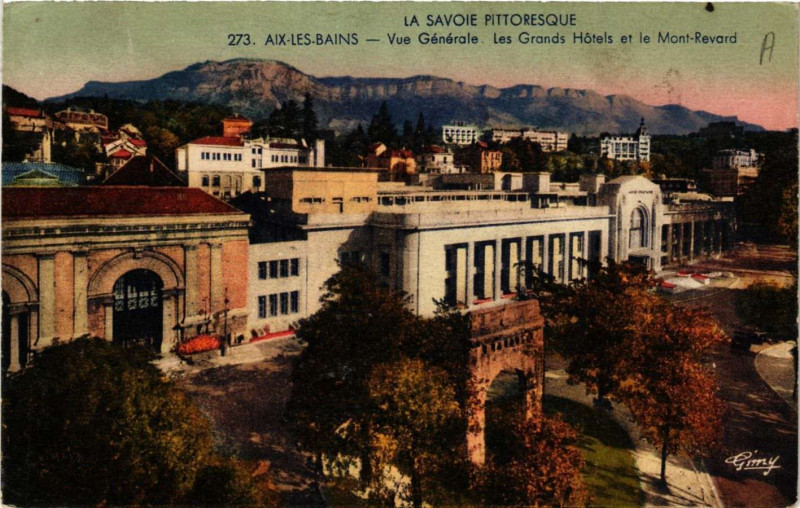 Carte postale ancienne Aix-les-Bains Vue générale de l'Etabl. Thermal à Aix-les-Bains