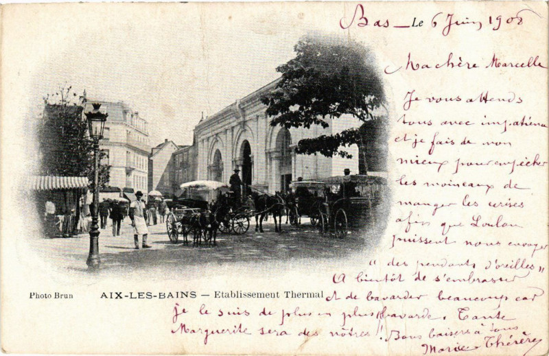 Carte postale ancienne Aix-les-Bains - Etabl. Thermal à Aix-les-Bains