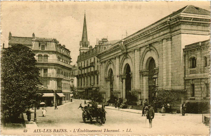 Carte postale ancienne Aix-les-Bains - L'Etabl. Thermal à Aix-les-Bains