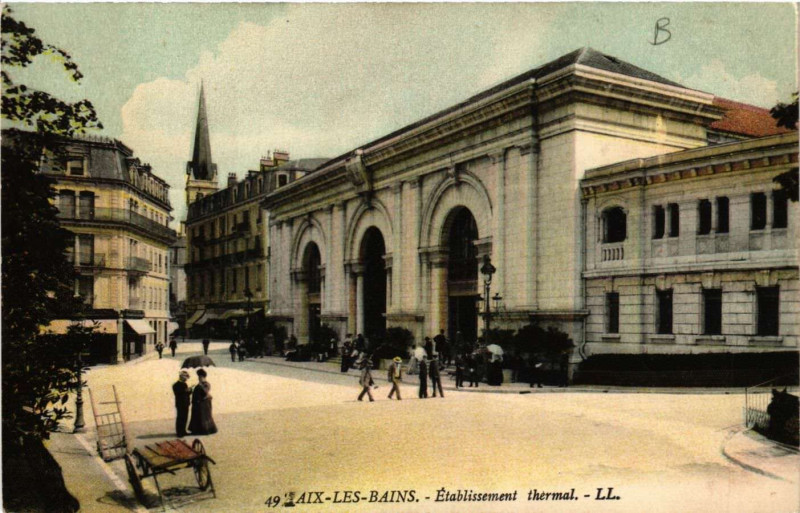 Carte postale ancienne Aix-les-Bains - Etabl. thermal à Aix-les-Bains