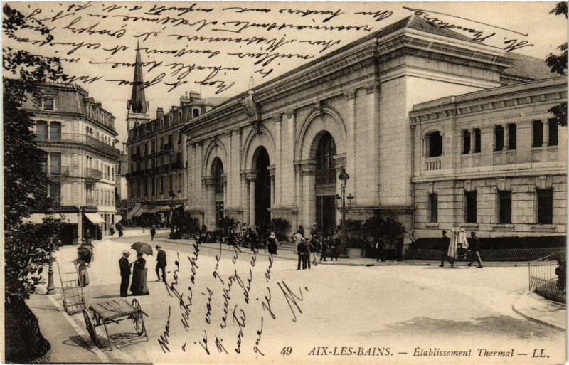 Carte postale ancienne Aix-les-Bains - Etabl. Thermal à Aix-les-Bains