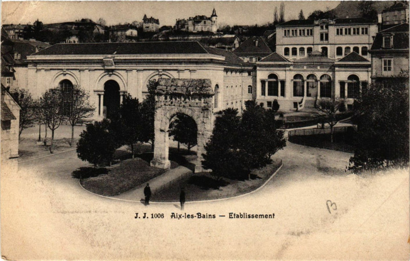 Carte postale ancienne Aix-les-Bains - Etabl. à Aix-les-Bains