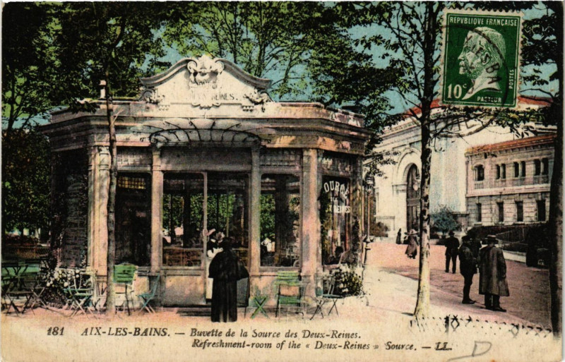 Carte postale ancienne Aix-les-Bains - Bouvette de la Source des Deux-Reines .. à Aix-les-Bains
