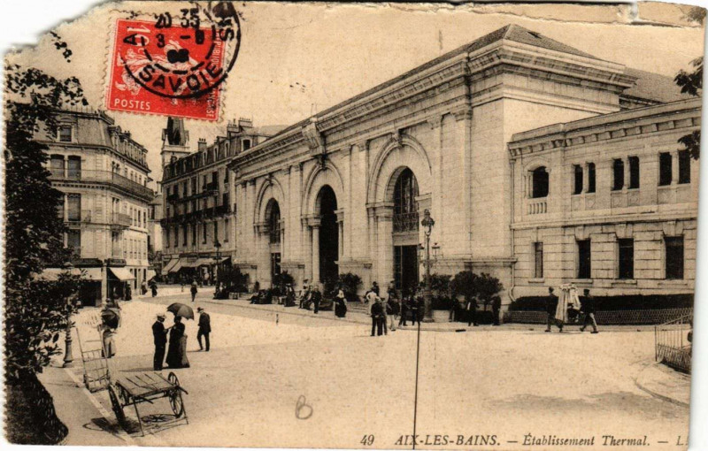 Carte postale ancienne Aix-les-Bains - Etabl. Thermal à Aix-les-Bains