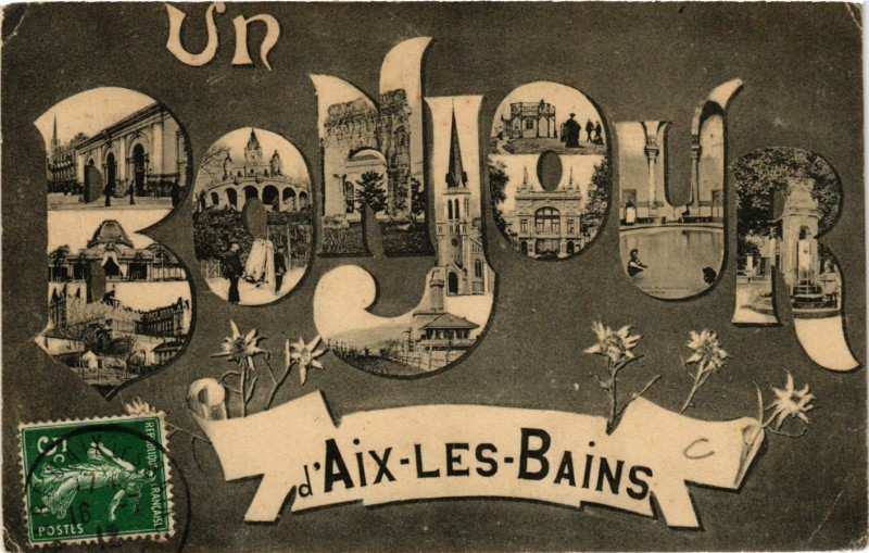 Carte postale ancienne Un Bonjour d'Aix-les-Bains à Aix-les-Bains