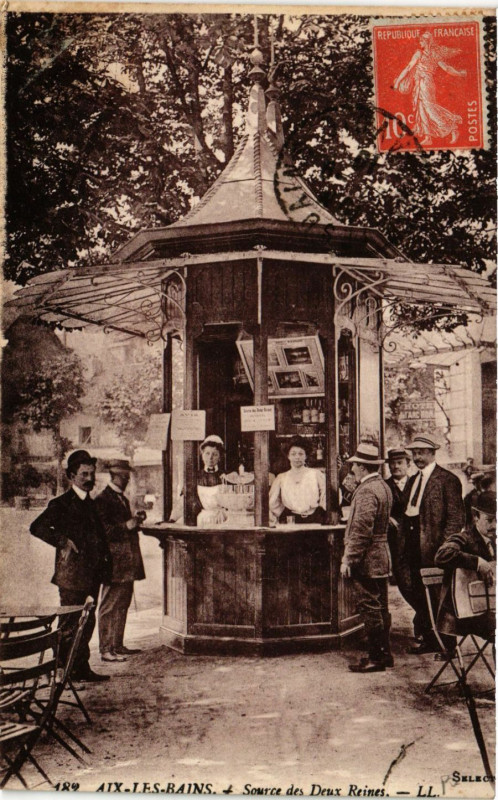 Carte postale ancienne Aix-les-Bains - Source des Deux Reines à Aix-les-Bains