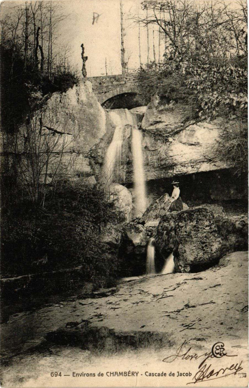 Carte postale ancienne Env. de Chambery - Cascade de Jacob à Chambéry