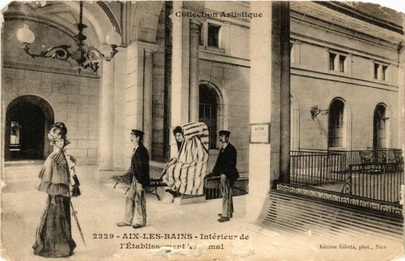 Carte postale ancienne Aix-les-Bains - Intérieur de l'Etabl. Thermal à Aix-les-Bains