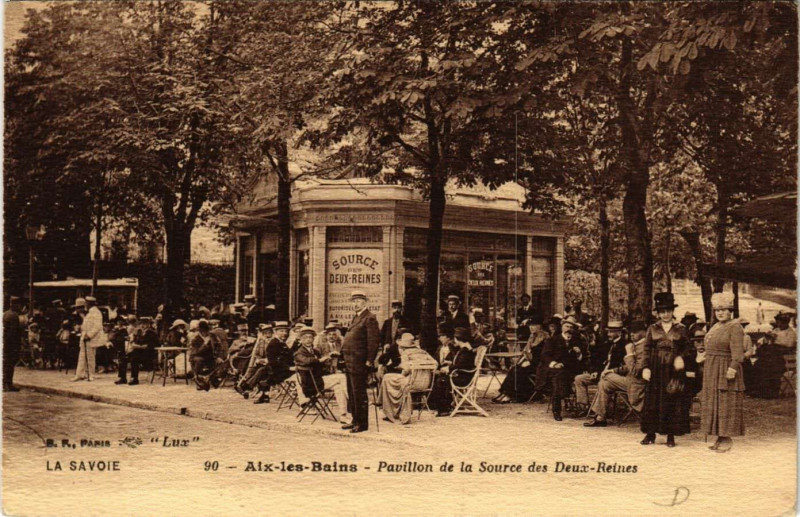 Carte postale ancienne Aix-les-Bains - Pavillon de la Source des Deux-Reines à Aix-les-Bains