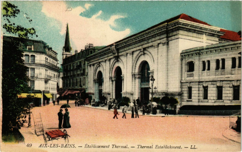 Carte postale ancienne Aix-les-Bains - Etabl. Thermal - Thermal Establissement à Aix-les-Bains