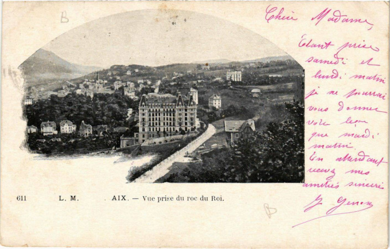 Carte postale ancienne Aix - Vue prise du roc du Roi
