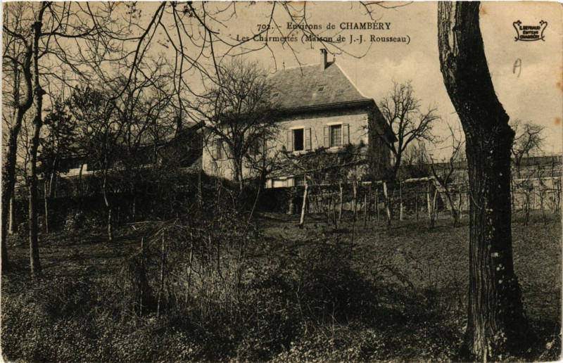 Carte postale ancienne Env. de Chambery - Les Charmettes (Maison de J.-J. Rousseau) à Chambéry