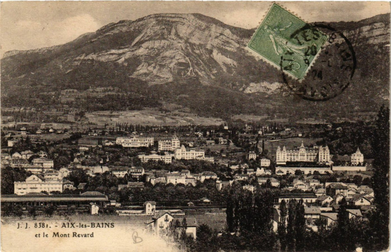 Carte postale ancienne Aix-les-Bains et le Mont Revard à Aix-les-Bains
