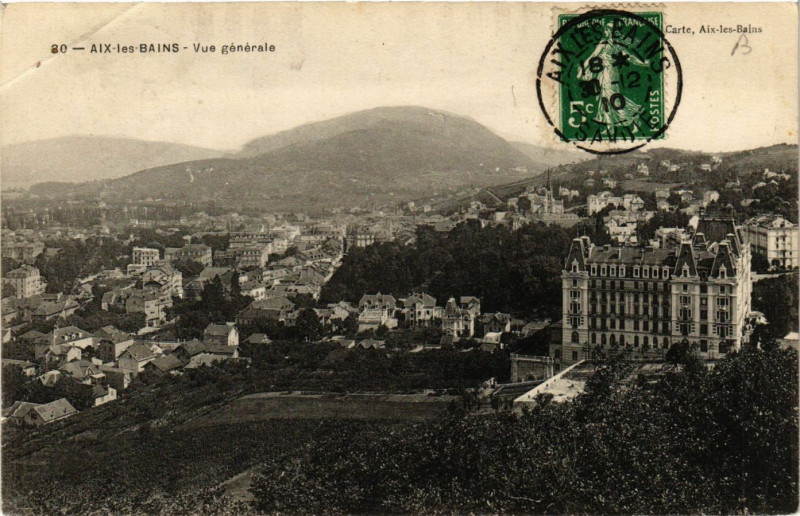 Carte postale ancienne Aix-les-Bains - Vue générale à Aix-les-Bains