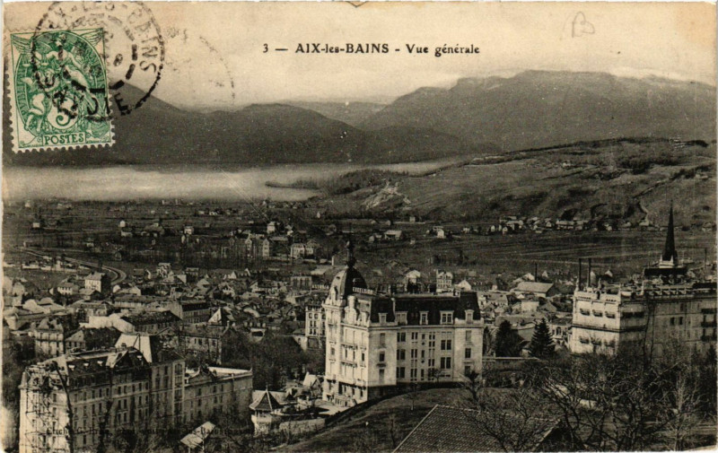 Carte postale ancienne Aix-les-Bains - Vue générale à Aix-les-Bains
