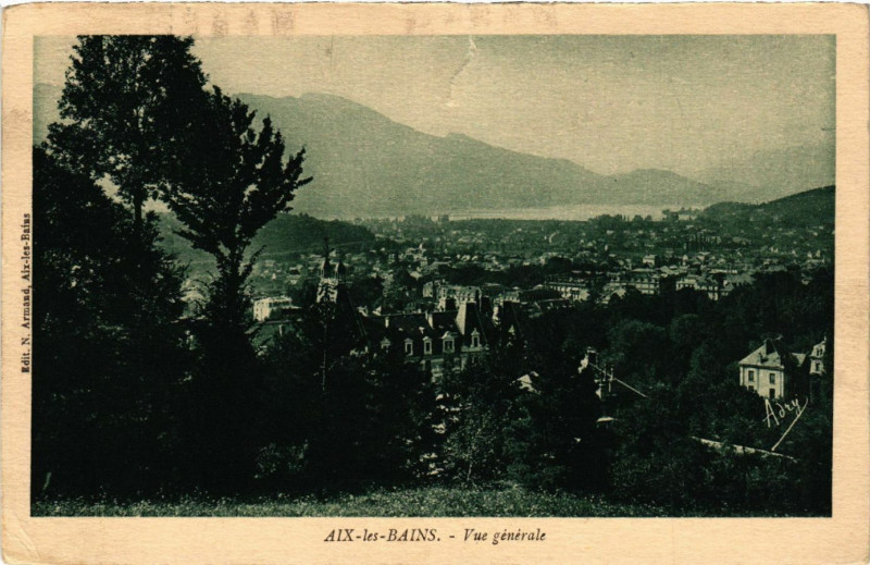 Carte postale ancienne Aix-les-Bains - Vue générale à Aix-les-Bains