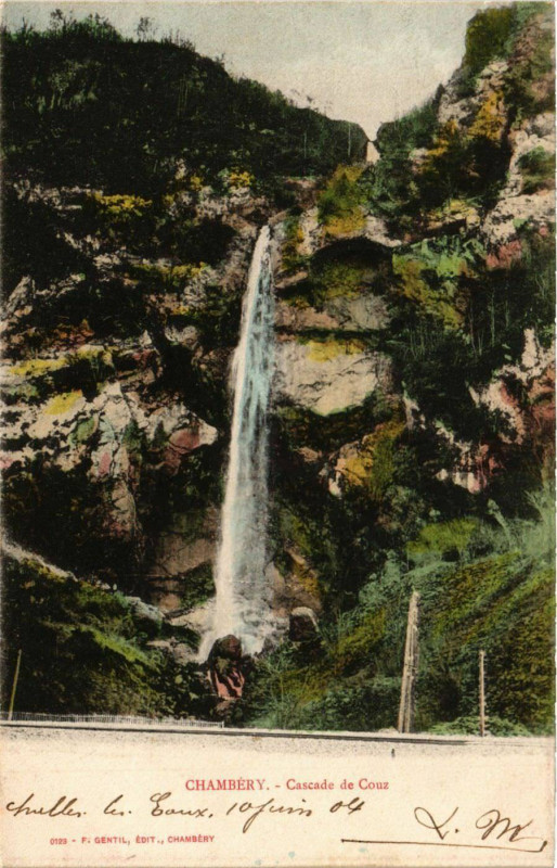Carte postale ancienne Chambery - Cascade de Couz à Chambéry