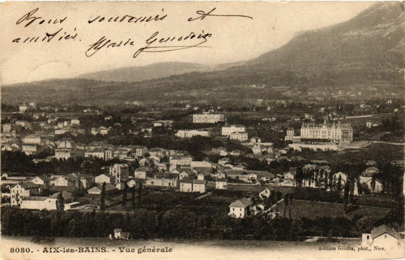 Carte postale ancienne Aix-les-Bains - Vue générale à Aix-les-Bains