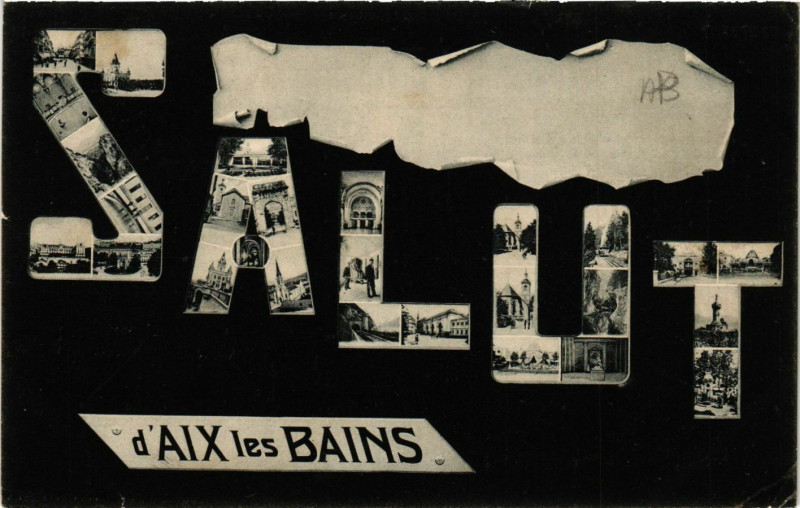 Carte postale ancienne Salut d'Aix-les-Bains à Aix-les-Bains
