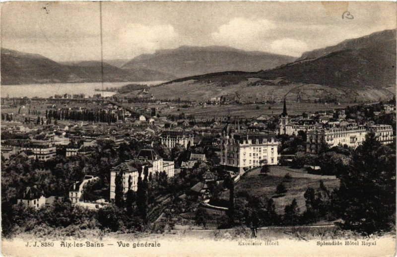 Carte postale ancienne Aix-les-Bains - Vue générale à Aix-les-Bains