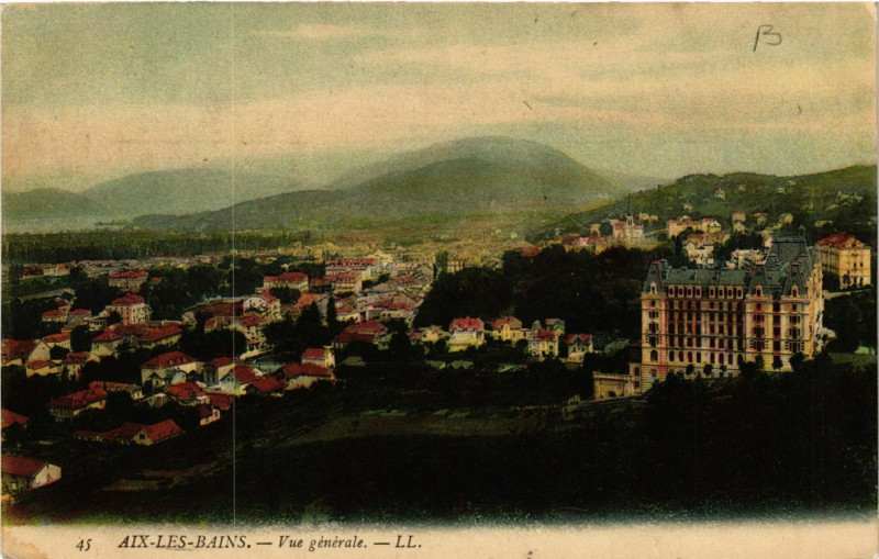 Carte postale ancienne Aix-les-Bains - Vue générale à Aix-les-Bains