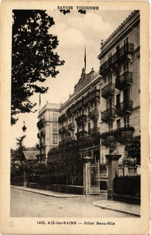 Carte postale ancienne Aix-les-Bains - Hotel Beau-Site à Aix-les-Bains