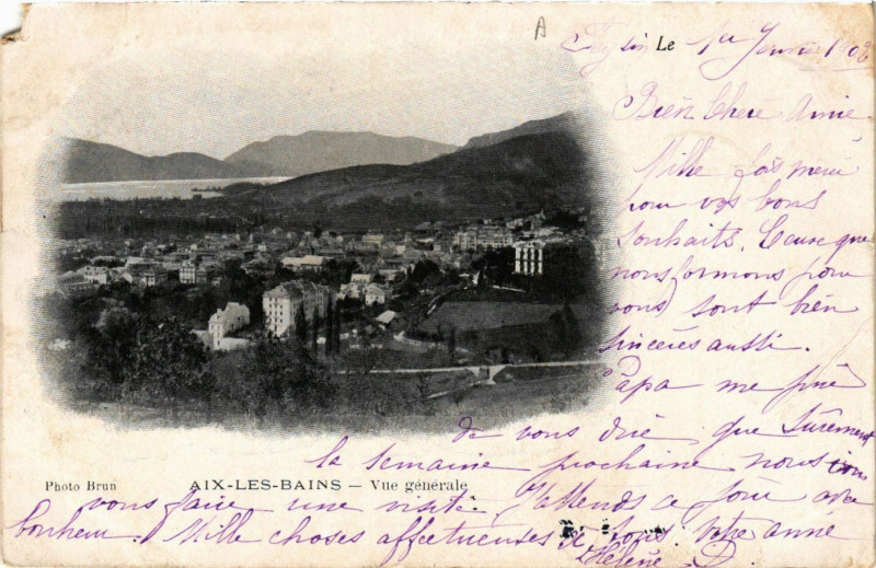 Carte postale ancienne Aix-les-Bains - Vue générale à Aix-les-Bains