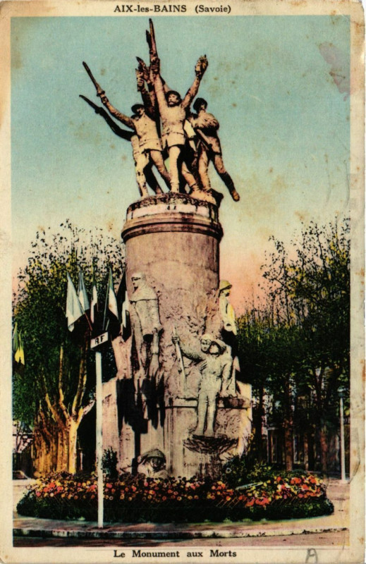 Carte postale ancienne Aix-les-Bains - Le Monument aux Morts à Aix-les-Bains