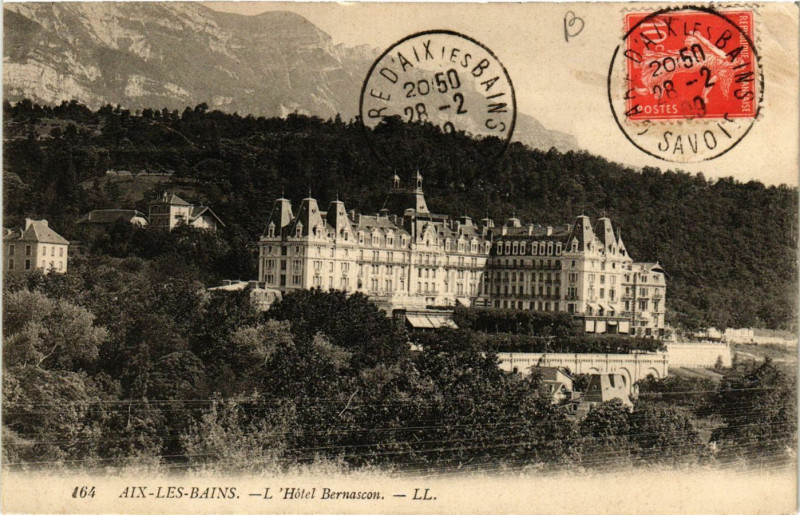 Carte postale ancienne Aix-les-Bains - L'Hotel Bernascon à Aix-les-Bains