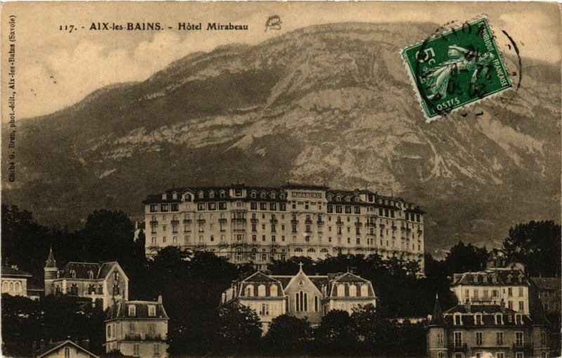 Carte postale ancienne Aix-les-Bains - Hotel Mirabeau à Aix-les-Bains