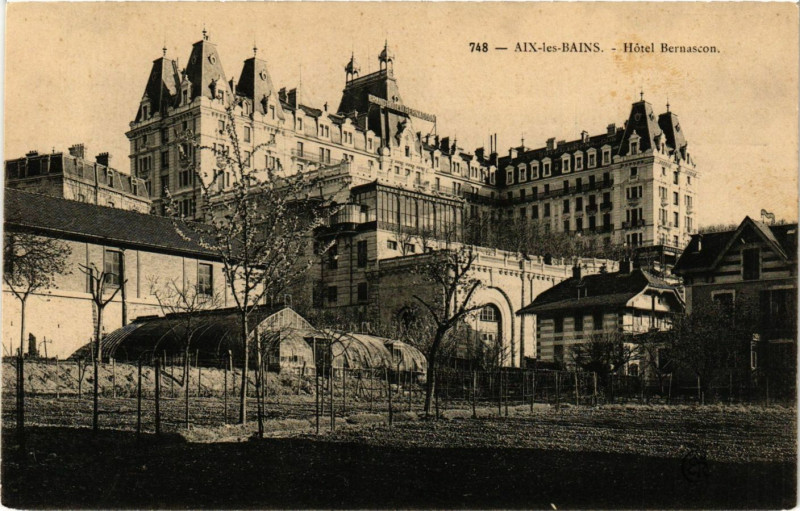 Carte postale ancienne Aix-les-Bains - Hotel Bernascon à Aix-les-Bains