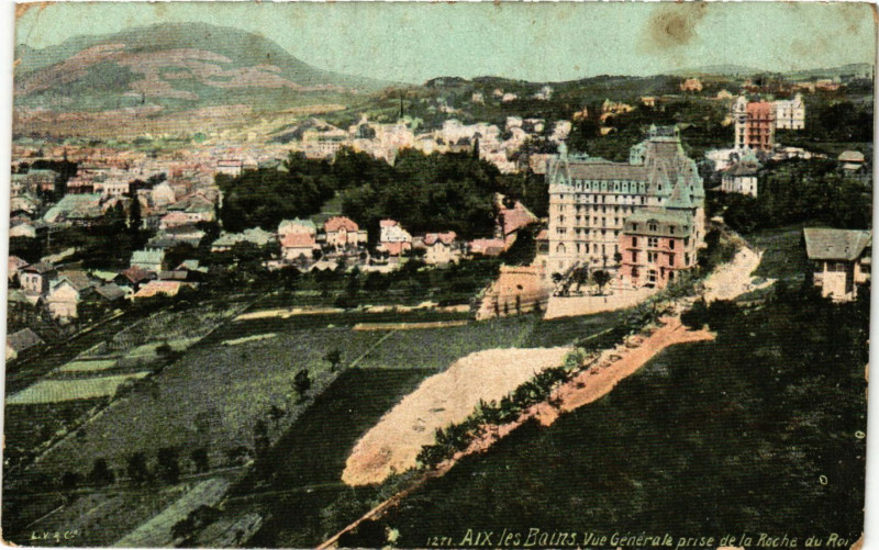 Carte postale ancienne Aix-les-Bains - Vue générale prise de la Poche du Roi à Aix-les-Bains