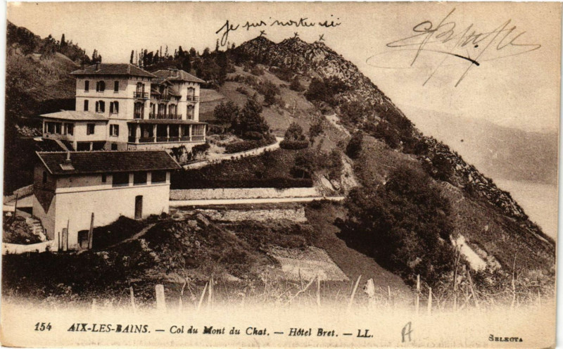 Carte postale ancienne Aix-les-Bains - Col du Mont du Chat - Hotel Bret à Aix-les-Bains