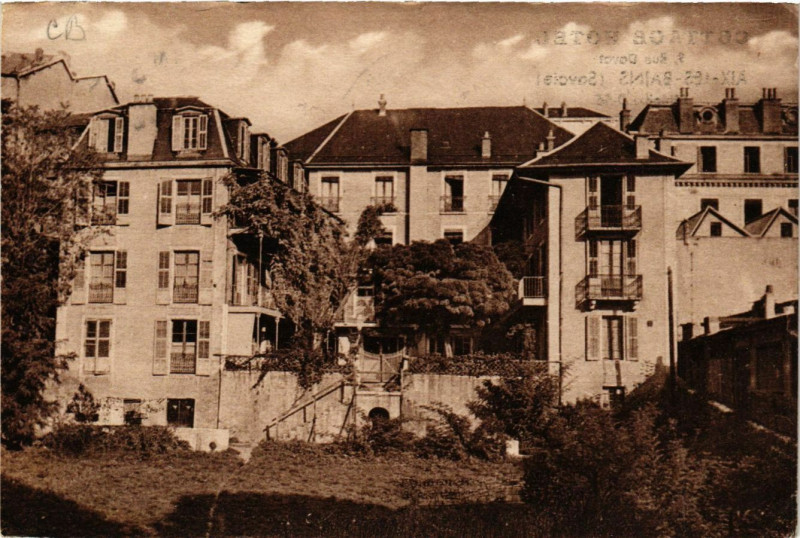 Carte postale ancienne Aix-les-Bains - Cottage Hotel 9. Rue Davat à Aix-les-Bains