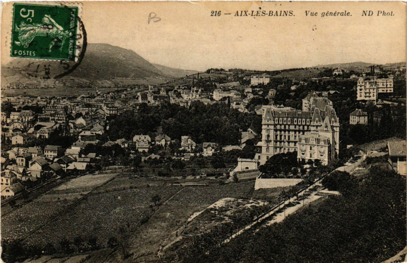 Carte postale ancienne Aix-les-Bains - Vue générale à Aix-les-Bains