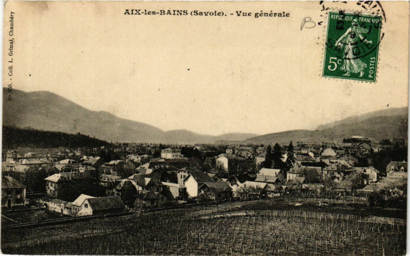 Carte postale ancienne Aix-les-Bains - Vue générale à Aix-les-Bains